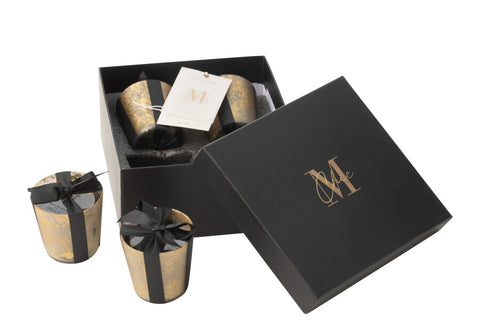 Confezione regalo candele M-Chic oro e nero