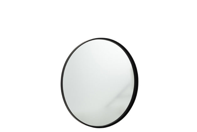 Specchio rotondo nero con bordo alto