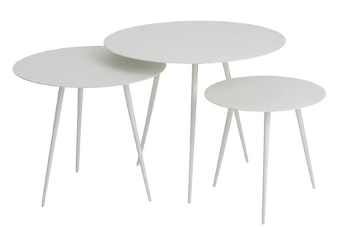 Set di tavolini rotondi bianchi