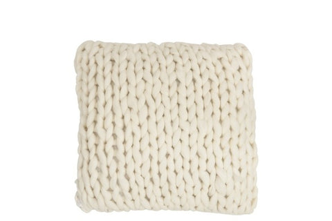 Cuscino maglia in colore bianco