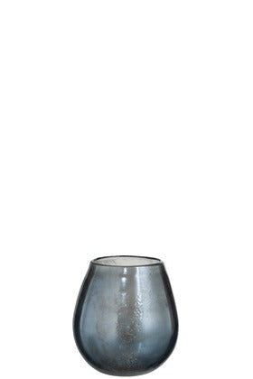 Vaso in vetro lucido blu-grigio